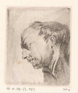 Kopf eines kahlen Mannes von Jacques Philippe Le Bas