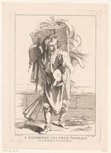Verkäufer von Blasebälgen (Straßenverkäufer von Paris) von Jacques Philippe Le Bas