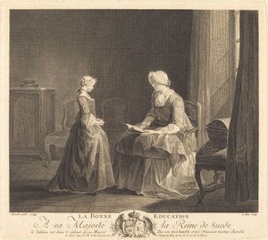 Die gute Erziehung von Jacques Philippe Le Bas after Jean Siméon Chardin