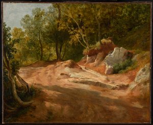 Felsen im Wald von Jacques Raymond Brascassat