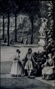 (Detail) Die Pappelallee, Lord Burlingtons Chiswick Villa von Jacques Rigaud