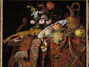 Stillleben mit Geige und Aquamarin von Jacques Samuel Bernard