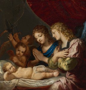 Engel, die den schlafenden Christus anbeten von Jacques Stella