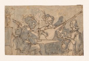 Musizierende Gesellschaft bei Kerzenlicht von Jacques Stella