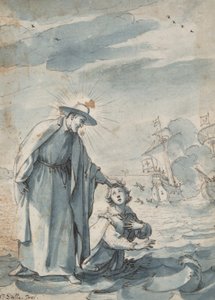 Die Rettung des Seemanns Andrea, Vorbereitungsstudie für einen Stich von Christian Sas von Jacques Stella