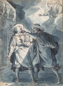 Die Ermordung von Paolo de Bernardis, Vorstudie für einen Stich von Christian Sas von Jacques Stella