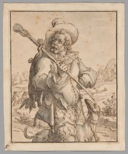 Ein Jäger mit einem toten Hasen und einem Hund (Studie für "Terra")