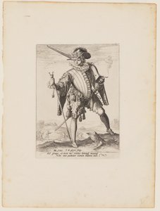 Soldat mit Arkebuse, aus Offiziere und Soldaten der Leibgarde von Kaiser Rudolf II. von Jacques de Gheyn II