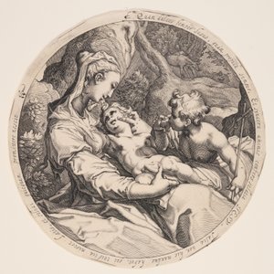 Jungfrau und Kind mit Johannes dem Täufer von Jacques de Gheyn II