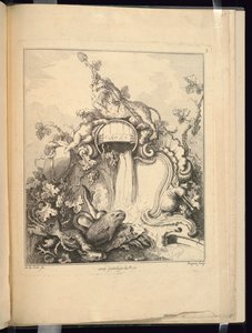 Entwurf für eine Kartusche mit einem Tiger von Jacques de Lajoüe