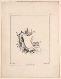 Wappenschild, aus "Recueil Nouveau de Differens Cartouche" von Jacques de Lajoüe