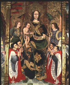 Madonna mit Kind, zentrales Panel des Paeria-Altars, der dem Heiligen Michael gewidmet ist von Jaime Ferrer II