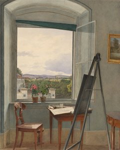Blick aus dem Atelier des Künstlers in Alservorstadt Richtung Dornbach, 1836 von Jakob Alt