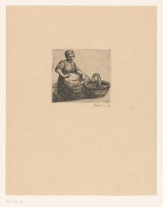 Bäuerin mit Korb von Jakob Smits (signed by artist)