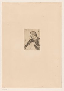Porträt von Malvina Dedeyn mit Handarbeit von Jakob Smits