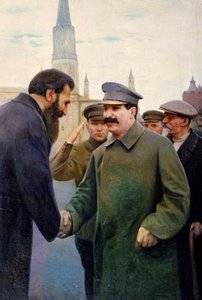 Das Treffen von Joseph Stalin (1879-1953) und Otto Schmidt von Jakoff Jakovlevitch Kalinitchenko