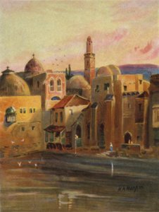 Teich von Hiskia in Jerusalem (Farblithografie) von James (after) Clark