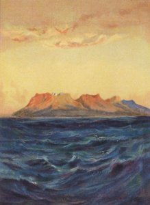Die Insel Patmos (Farblithografie)