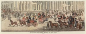 Die königliche Post - Abfahrt vom General Post Office, London (Farblithografie) von James (after) Pollard