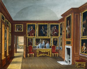 Galerie der Admirale, Gravur von Daniel Havell, basierend auf einem Entwurf von James Stephanoff, aus The History of the Royal Residences von James (after) Stephanoff
