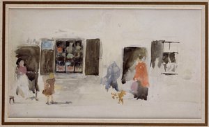 Ein Laden in der Bretagne mit verschlossenen Fenstern von James Abbott McNeill Whistler