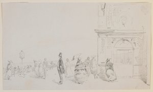 Eine Gruppe von Figuren auf einer Esplanade, 1857