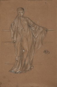 Verhüllte Figur an einem Geländer von James Abbott McNeill Whistler