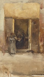 Figuren in einer Türöffnung, ca. 1897-99