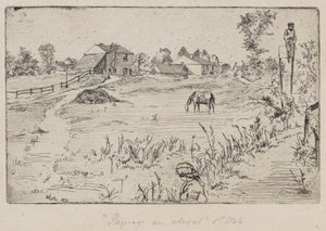 Landschaft mit dem Pferd (Die Wiese), 1859 von James Abbott McNeill Whistler