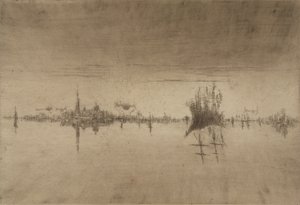 Nocturne, 1879-80 (Radierung und Kaltnadel) von James Abbott McNeill Whistler