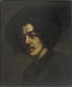 Porträt von Whistler mit Hut, 1857-59 von James Abbott McNeill Whistler