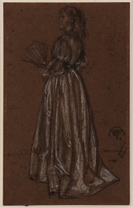 Stehende Figur mit Fächer, um 1873/1876