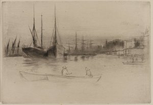 Dampfschiffe vor dem Tower, 1875 von James Abbott McNeill Whistler