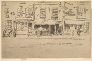 Der Fischladen, belebter Chelsea-Fischladen, Chelsea, 1886-87 von James Abbott McNeill Whistler