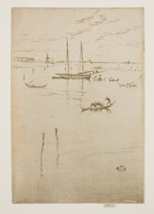 Die kleine Lagune, aus den Zwölf Radierungen, auch bekannt als das Erste Venedig-Set von James Abbott McNeill Whistler
