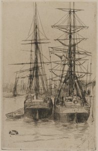 Die zwei Schiffe, 1875 von James Abbott McNeill Whistler