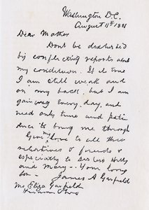 Brief von James Abram Garfield an seine Mutter, aus 