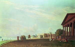 Barrackpore House, Kalkutta, graviert von Robert Havell, veröffentlicht 1824 von James Baillie Fraser