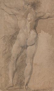 Mann mit weit ausgestreckten Armen von hinten gesehen von James Barry