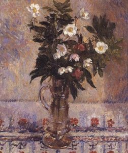 Blumen in einer Glasvase von James Bolivar Manson
