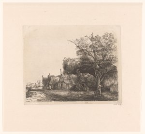 Landschaft mit drei giebelständigen Häusern an einer Straße von James Bretherton