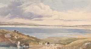 Landschaft am Ufer mit Straße im Vordergrund von James Bulwer