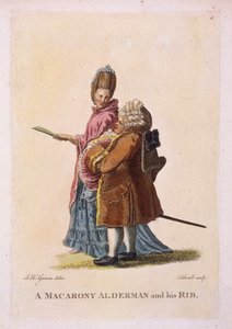 Ein Macaroni-Ratsherr und seine Frau, ca. 1770 von James Caldwall