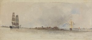 Küstenszene mit Schiffen von James Chisholm Gooden