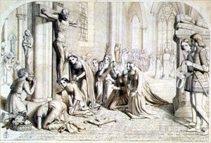 Ein Vorfall im Leben der Heiligen Elisabeth von Ungarn - Kompositionsstudie, 1850 von James Collinson