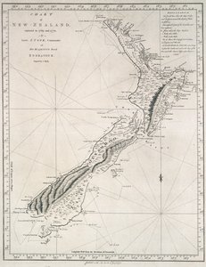 Karte von Neuseeland, erforscht 1769 und 1770 von Leutnant J. Cook, Kommandant von Seiner Majestät Bark Endeavour