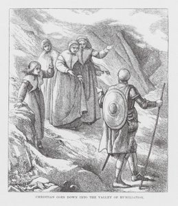 Christian steigt ins Tal der Demütigung hinab (Gravur)
