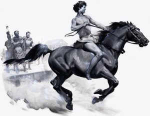 Alexander der Große reitet Bucephalus von James Edwin McConnell