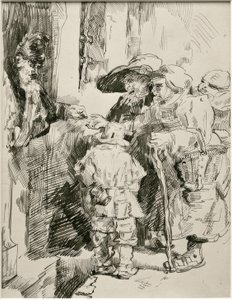 Die Bettler an der Haustür von James Sidney Ensor