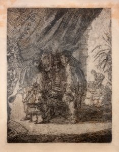 Iston, Pouffamatus, Cracozie und Transmouffe, berühmte persische Ärzte, untersuchen den Stuhl von Darius nach der Schlacht von Arabela von James Ensor